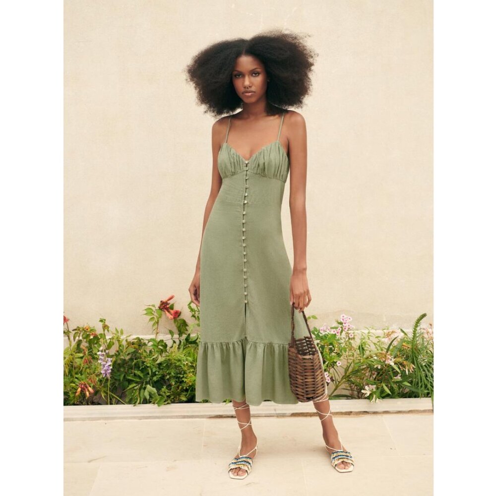 Zara Linen Midi Length Dress